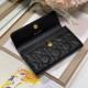 Dior Caro Continental Wallet In Black Cannage Calfskin