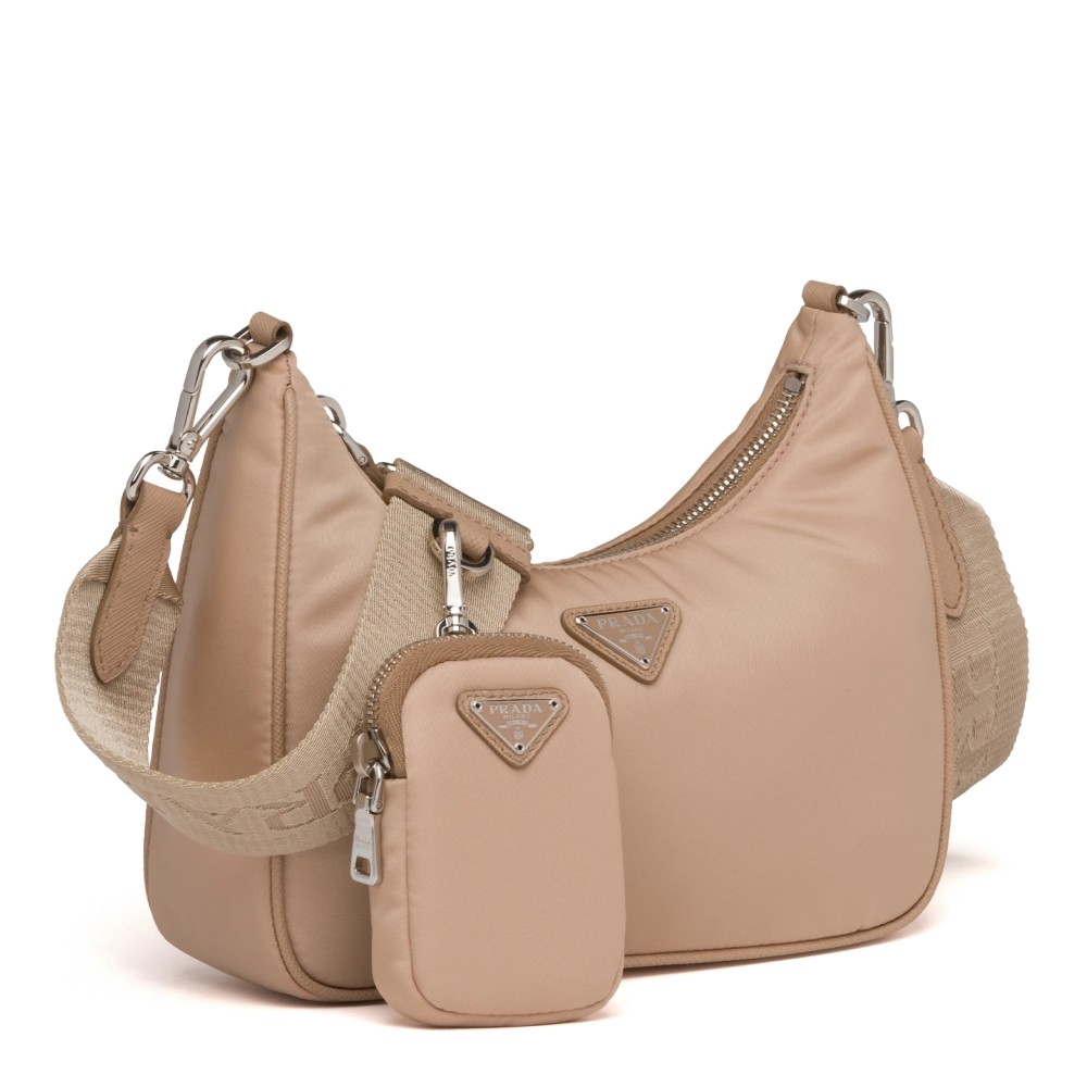 Prada Re-Edition 2005 Shoulder Bag In Beige Re-Nylon