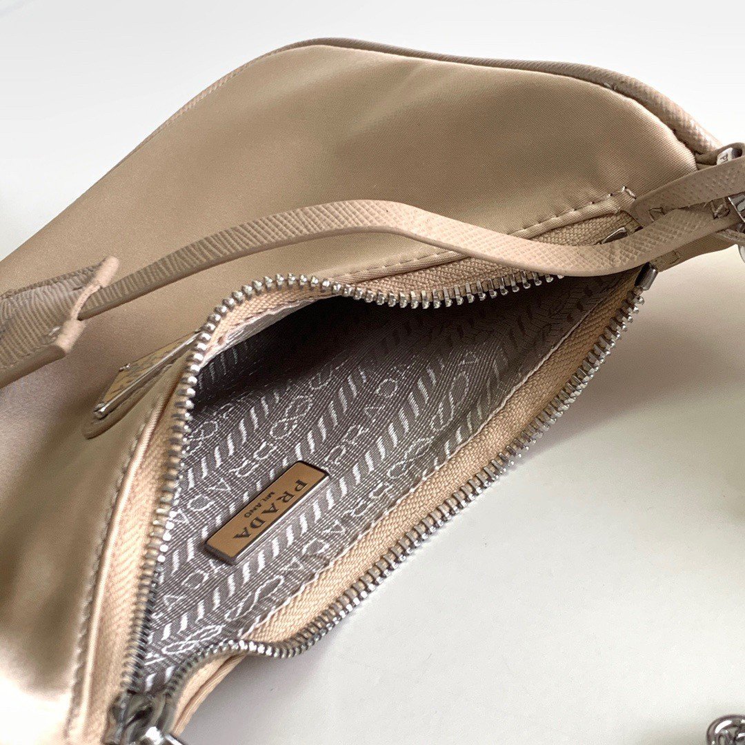 Prada Re-Edition 2005 Shoulder Bag In Beige Re-Nylon