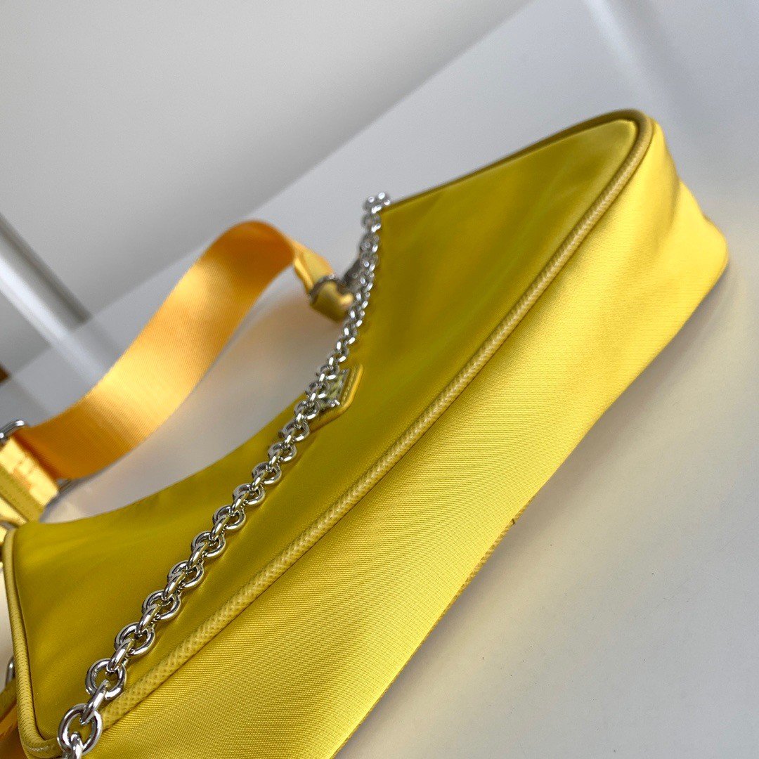 Prada Re-Edition 2005 Shoulder Bag In Yellow Re-Nylon