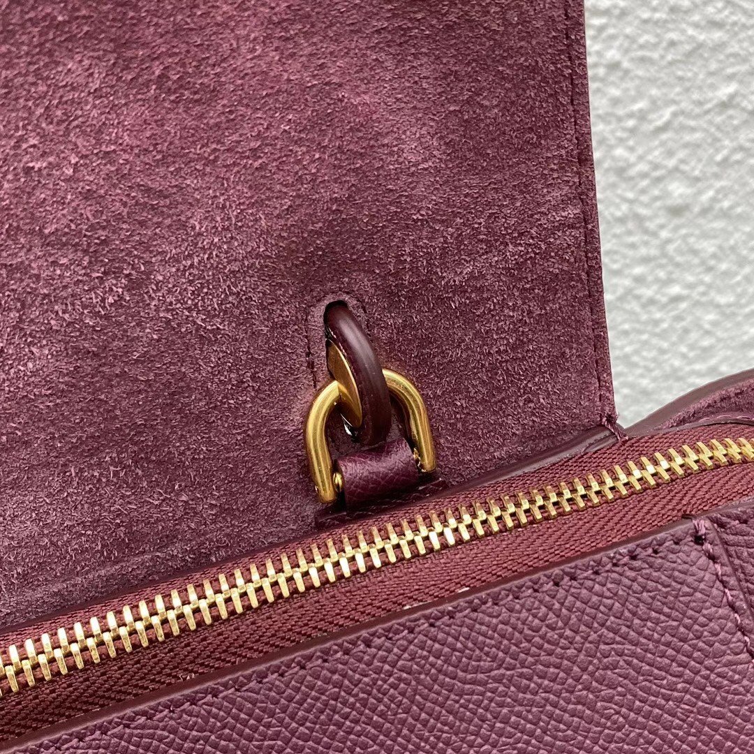 Celine Micro Belt Bag In Bordeaux Grained Calfskin