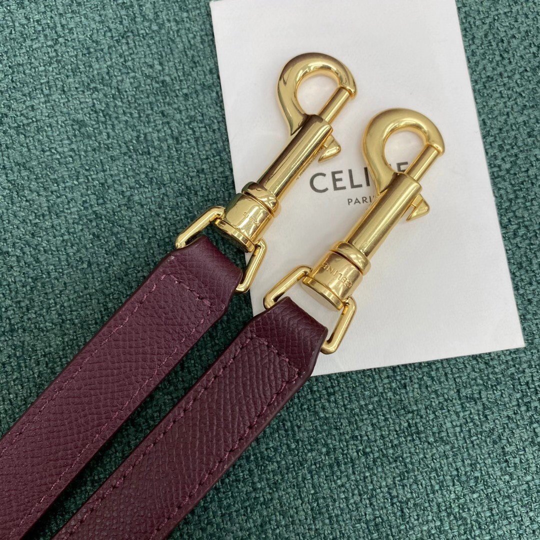 Celine Micro Belt Bag In Bordeaux Grained Calfskin