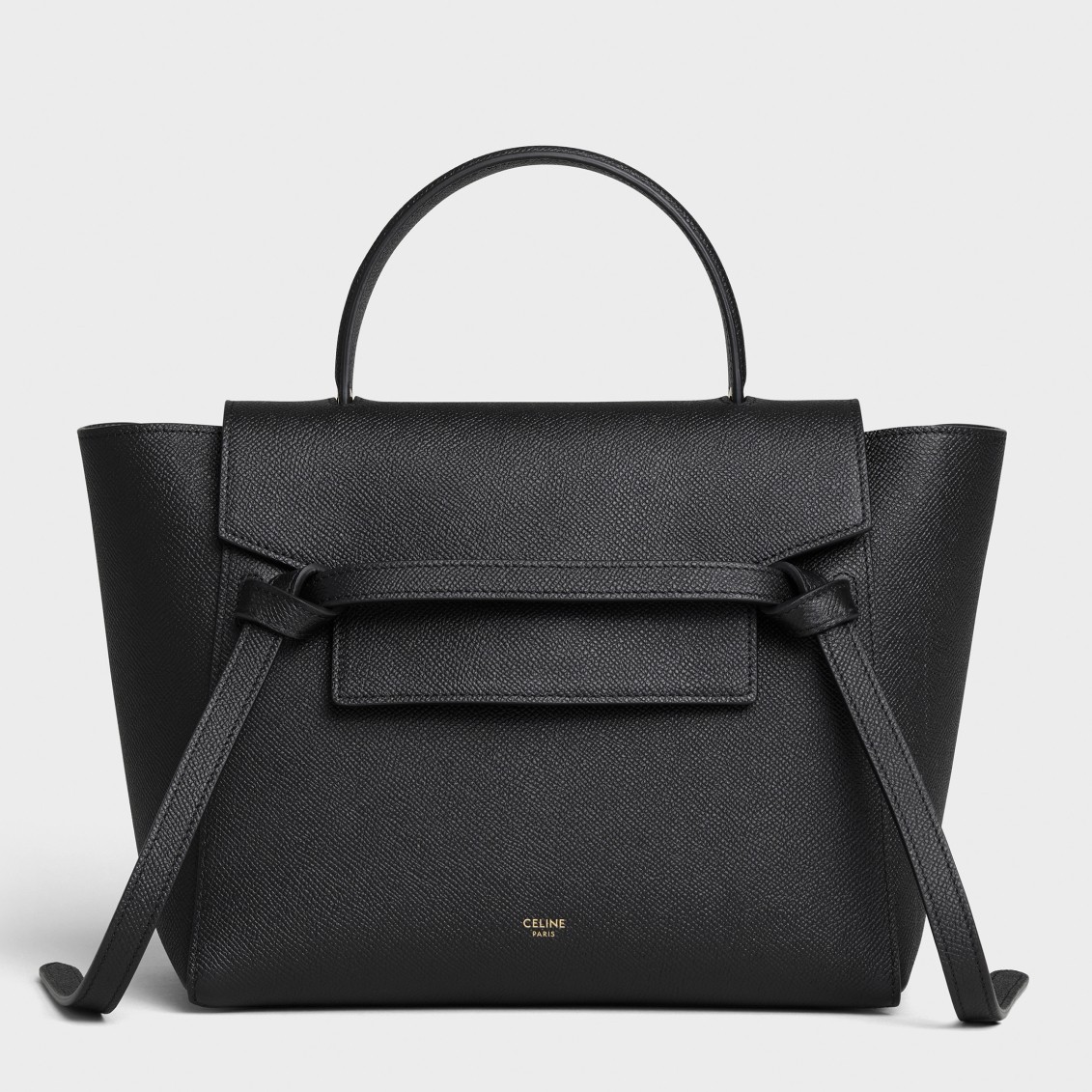 Celine Micro Belt Bag In Black Grained Calfskin