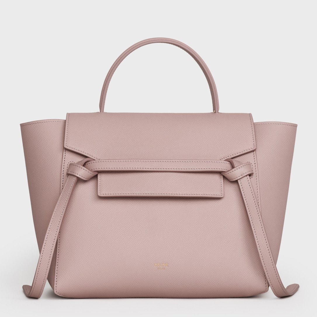 Celine Micro Belt Bag In Vintage Pink Grained Calfskin