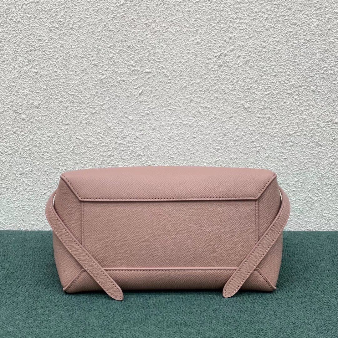 Celine Micro Belt Bag In Vintage Pink Grained Calfskin