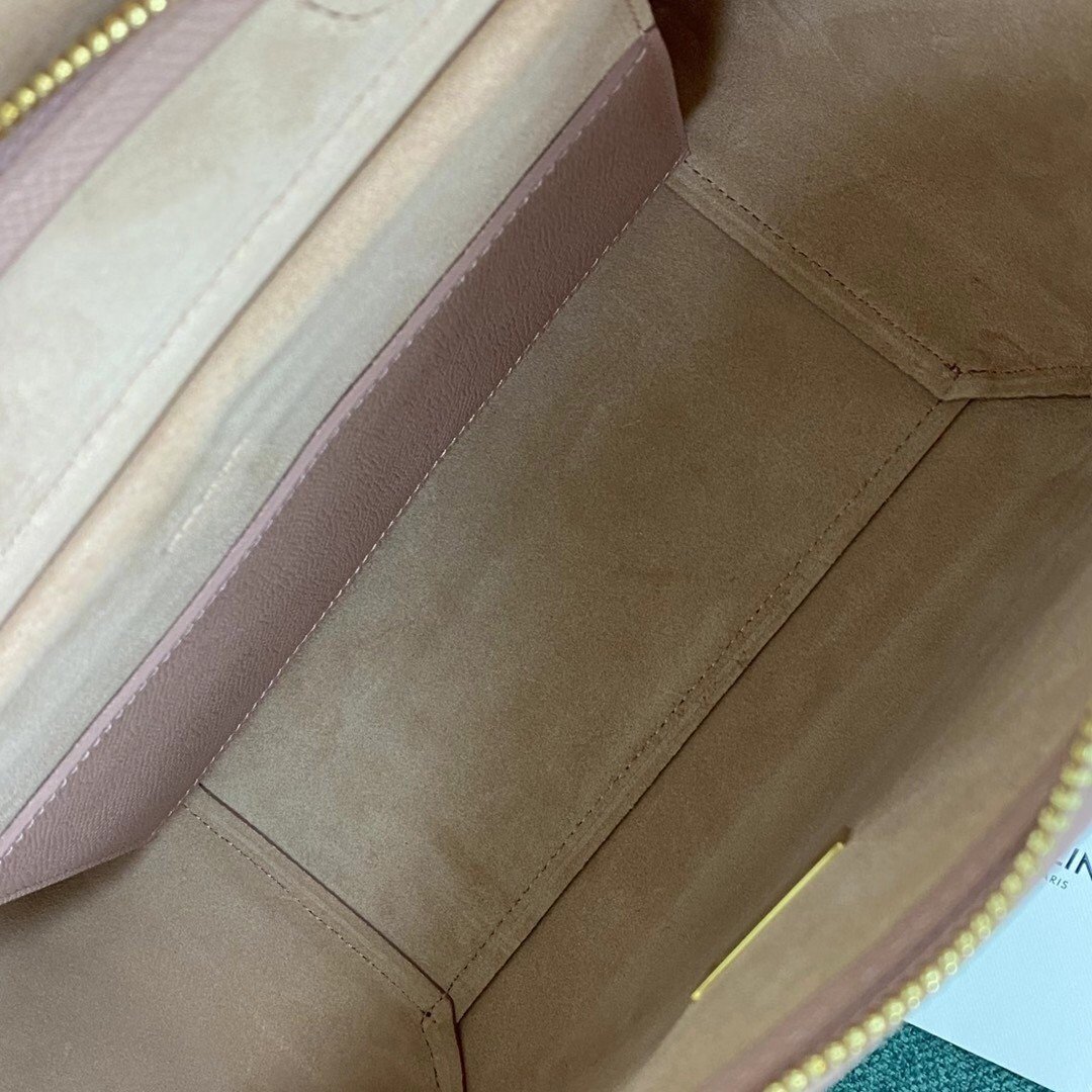 Celine Micro Belt Bag In Vintage Pink Grained Calfskin