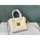 Valentino One Stud Top Handle Bag In White Nappa Leather