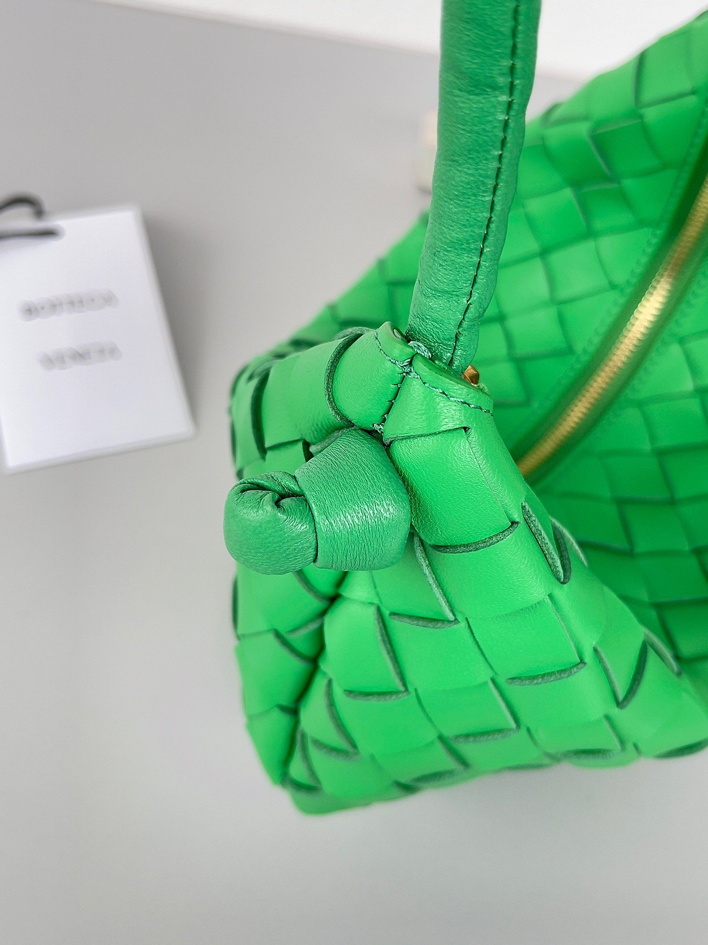 Bottega Veneta Turn Bag In Green Intrecciato Lambskin