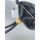 Bottega Veneta Turn Bag In Black Intrecciato Lambskin