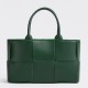 Bottega Veneta Arco Small Tote In Green Intrecciato Lambskin