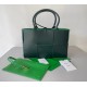 Bottega Veneta Arco Small Tote In Green Intrecciato Lambskin