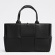 Bottega Veneta Arco Small Tote In Black Grained Calfskin