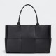 Bottega Veneta Arco Medium Tote In Black Intrecciato Calfskin