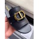 Dior 30 Montaigne Slides In Black Calfskin