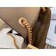 Fendi Baguette Chain Midi Bag In Taupe Nappa Leather