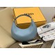 Fendi Fendigraphy Small Hobo Bag In Light Blue Leather