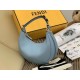 Fendi Fendigraphy Small Hobo Bag In Light Blue Leather