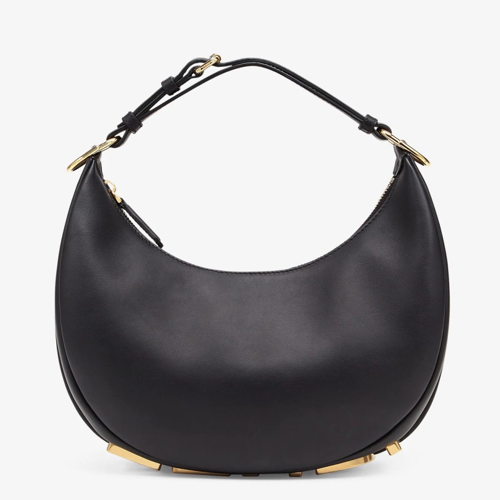 Fendi Fendigraphy Small Hobo Bag In Black Leather