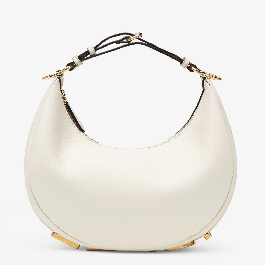 Fendi Fendigraphy Small Hobo Bag In White Leather