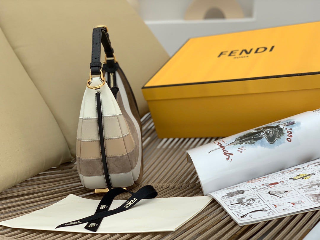 Fendi Fendigraphy Small Hobo Bag In Inlaying Leather