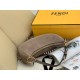 Fendi Fendigraphy Small Hobo Bag In Beige Suede Leather