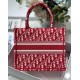 Dior Small Book Tote Bag In Burgundy Dior Oblique Embroidery