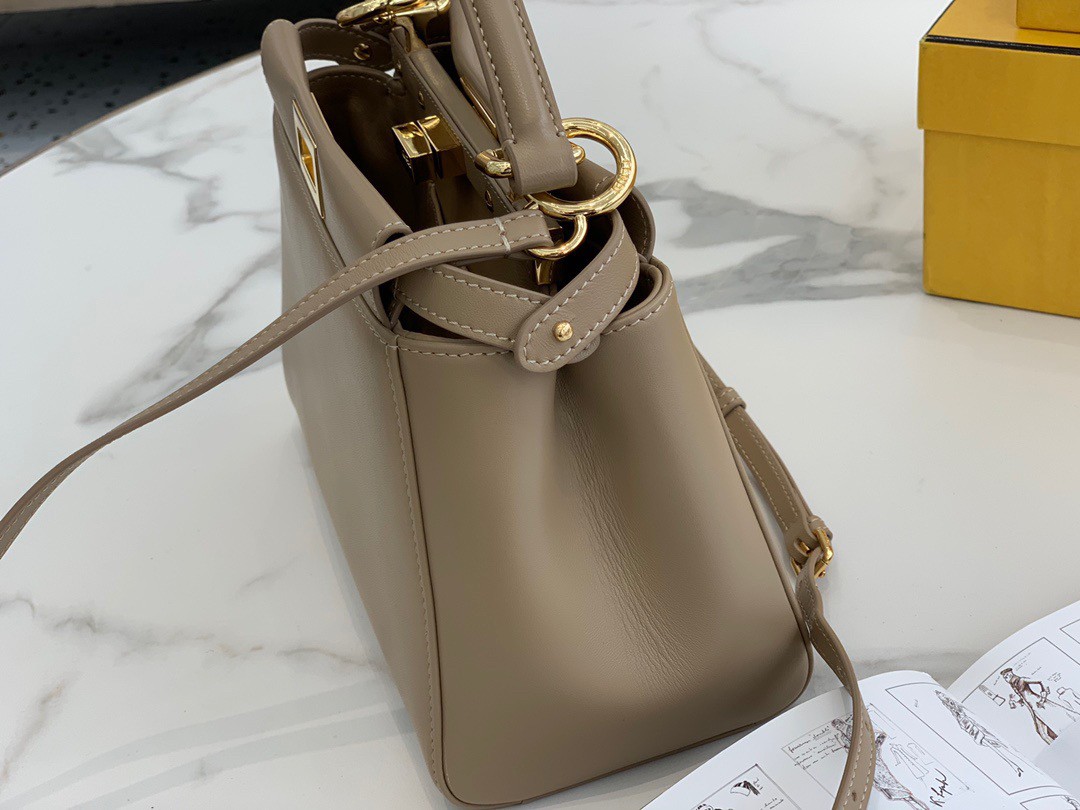 Fendi Peekaboo Mini Bag In Dove Grey Nappa Leather