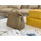 Fendi Peekaboo Mini Bag In Dove Grey Nappa Leather