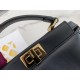 Fendi Peekaboo Mini Bag In Black Nappa Leather