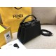 Fendi Peekaboo Mini Selleria Bag In Black Romano Leather