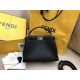 Fendi Peekaboo Mini Selleria Bag In Black Romano Leather