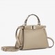 Fendi Peekaboo Mini Selleria Grey Bag with Python Leather Handle