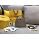 Fendi Peekaboo Mini Selleria Grey Bag with Python Leather Handle