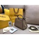 Fendi Peekaboo Mini Selleria Grey Bag with Python Leather Handle