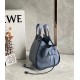 Loewe Mini Hammock Drawstring Bag In Blue Calfskin