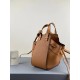 Loewe Mini Hammock Drawstring Bag In Brown Grained Leather