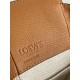 Loewe Mini Hammock Drawstring Bag In Brown Grained Leather