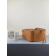 Loewe Mini Hammock Drawstring Bag In Brown Grained Leather