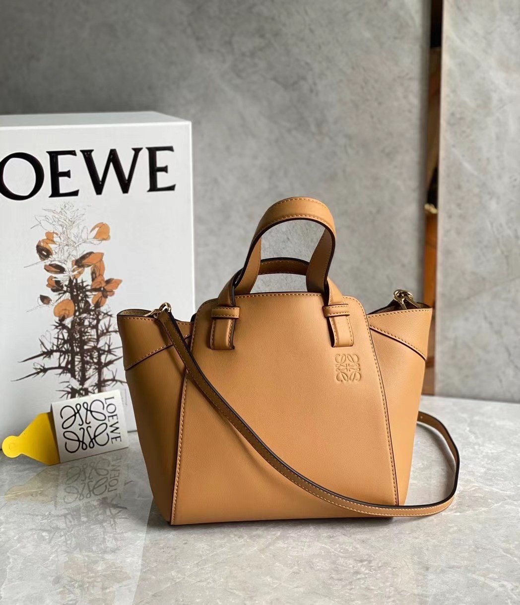 Loewe Hammock Nugget Bag In Brown Calfskin