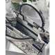 Dior Small Book Tote Bag In White Toile de Jouy Zodiac Embroidery