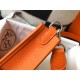 Hermes Evelyne III Mini Bag In Orange Clemence Leather