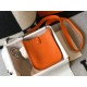 Hermes Evelyne III Mini Bag In Orange Clemence Leather