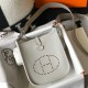 Hermes Evelyne III Mini Bag In Pearl Grey Clemence Leather