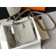 Hermes Evelyne III Mini Bag In Pearl Grey Clemence Leather