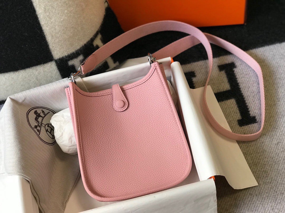 Hermes Evelyne III Mini Bag In Pink Clemence Leather