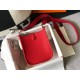 Hermes Evelyne III Mini Bag In Red Clemence Leather