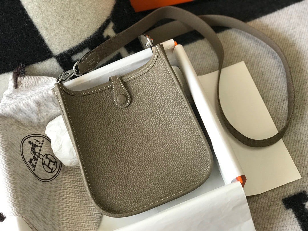 Hermes Evelyne III Mini Bag In Taupe Clemence Leather