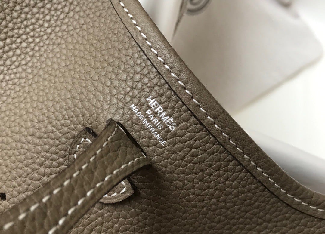 Hermes Evelyne III Mini Bag In Taupe Clemence Leather