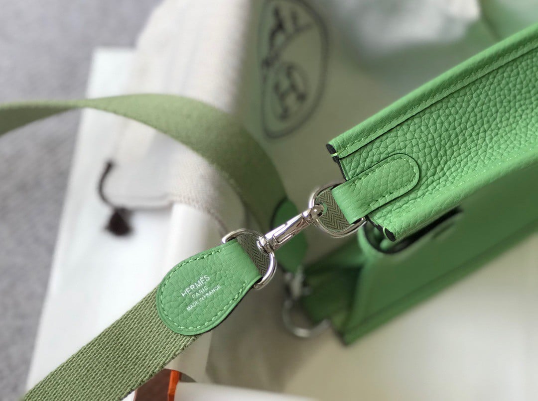 Hermes Evelyne III Mini Bag In Vert Criquet Clemence Leather