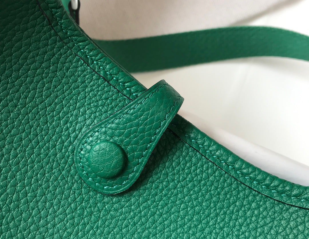 Hermes Evelyne III Mini Bag In Vert Vertigo Clemence Leather